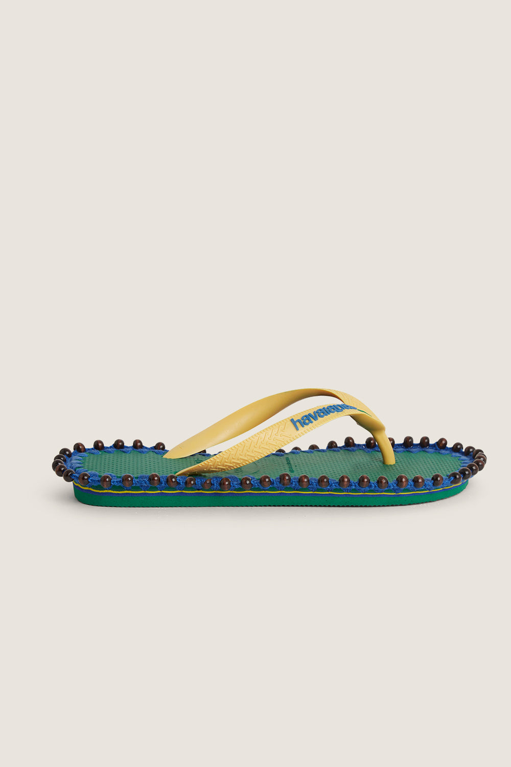 Custom crochet sandals with hand-embroidered beads
