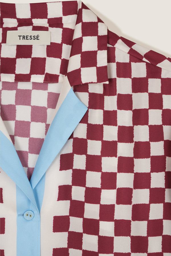Checkered silk shirt
