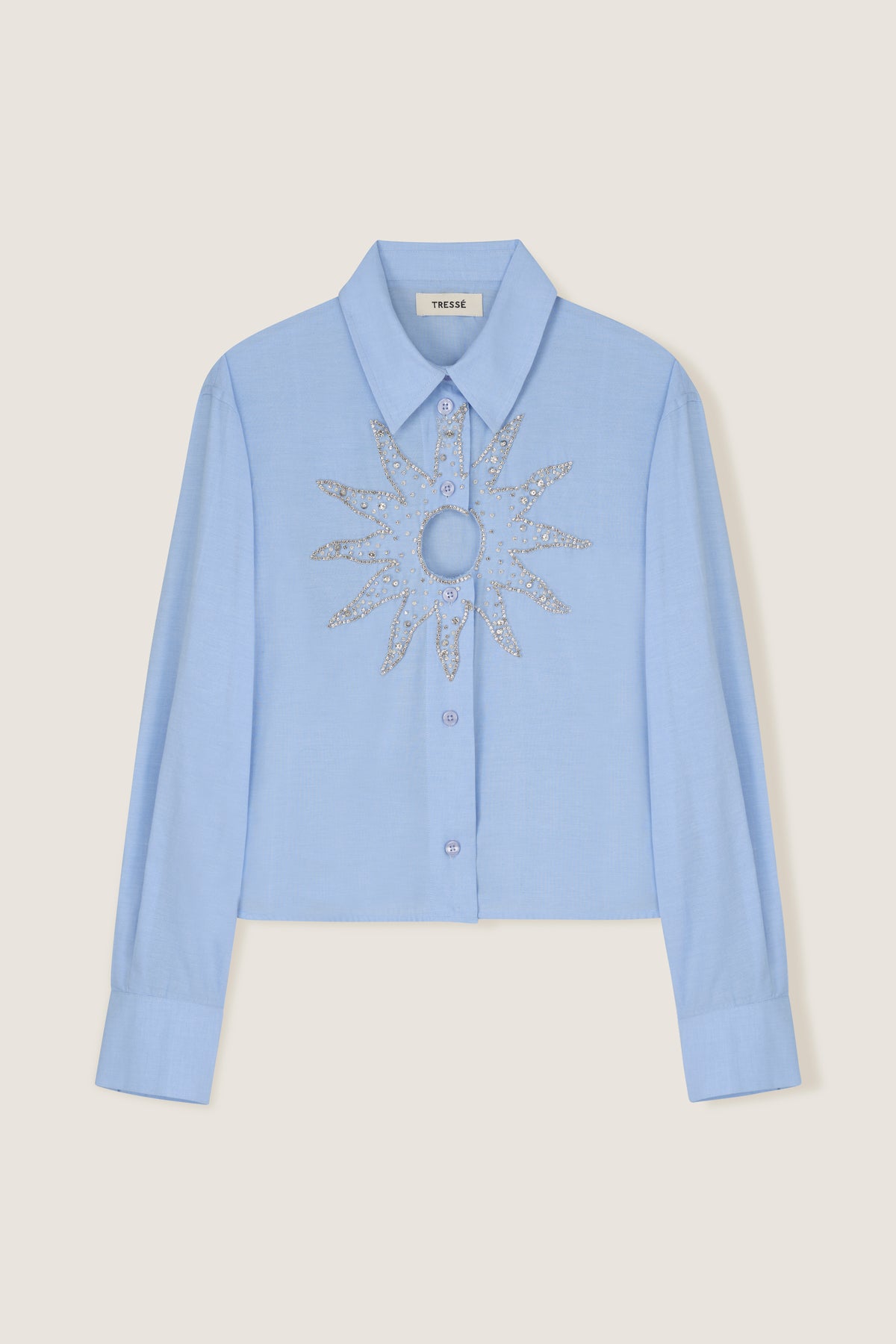Chemise à soleil en strass brodés