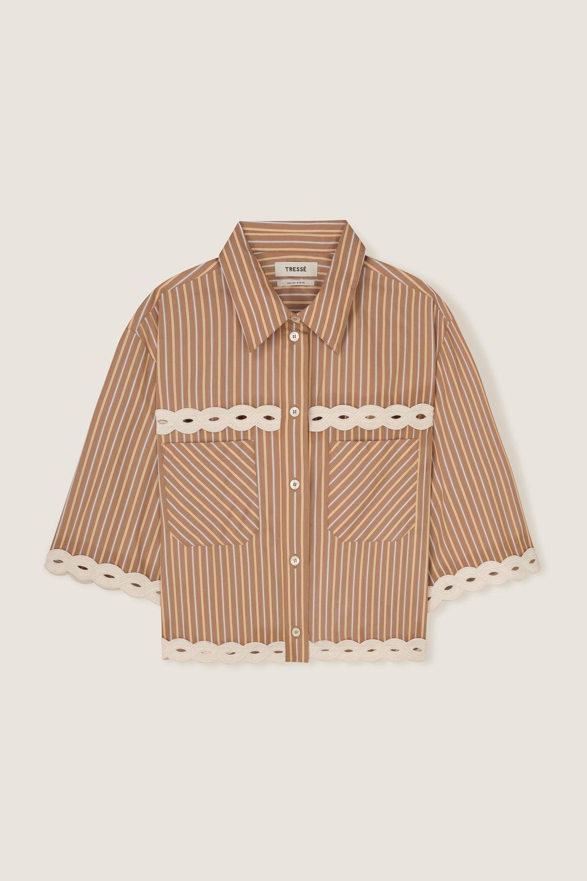 Chemise courte à rayures et tresses
