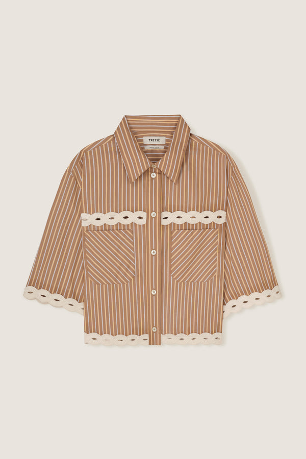Chemise courte à rayures et tresses