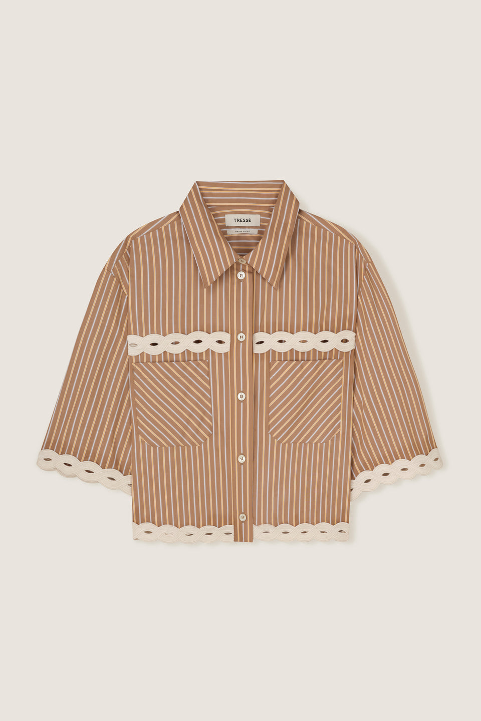 Chemise courte à rayures et tresses