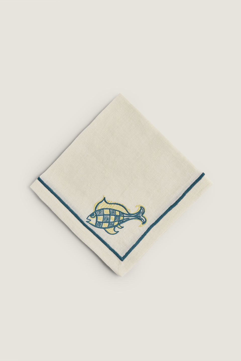 Embroidered linen napkin