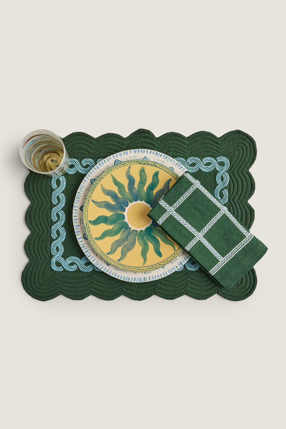 Assiette à dessert à motif soleil