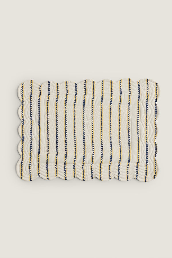 Embroidered linen placemat