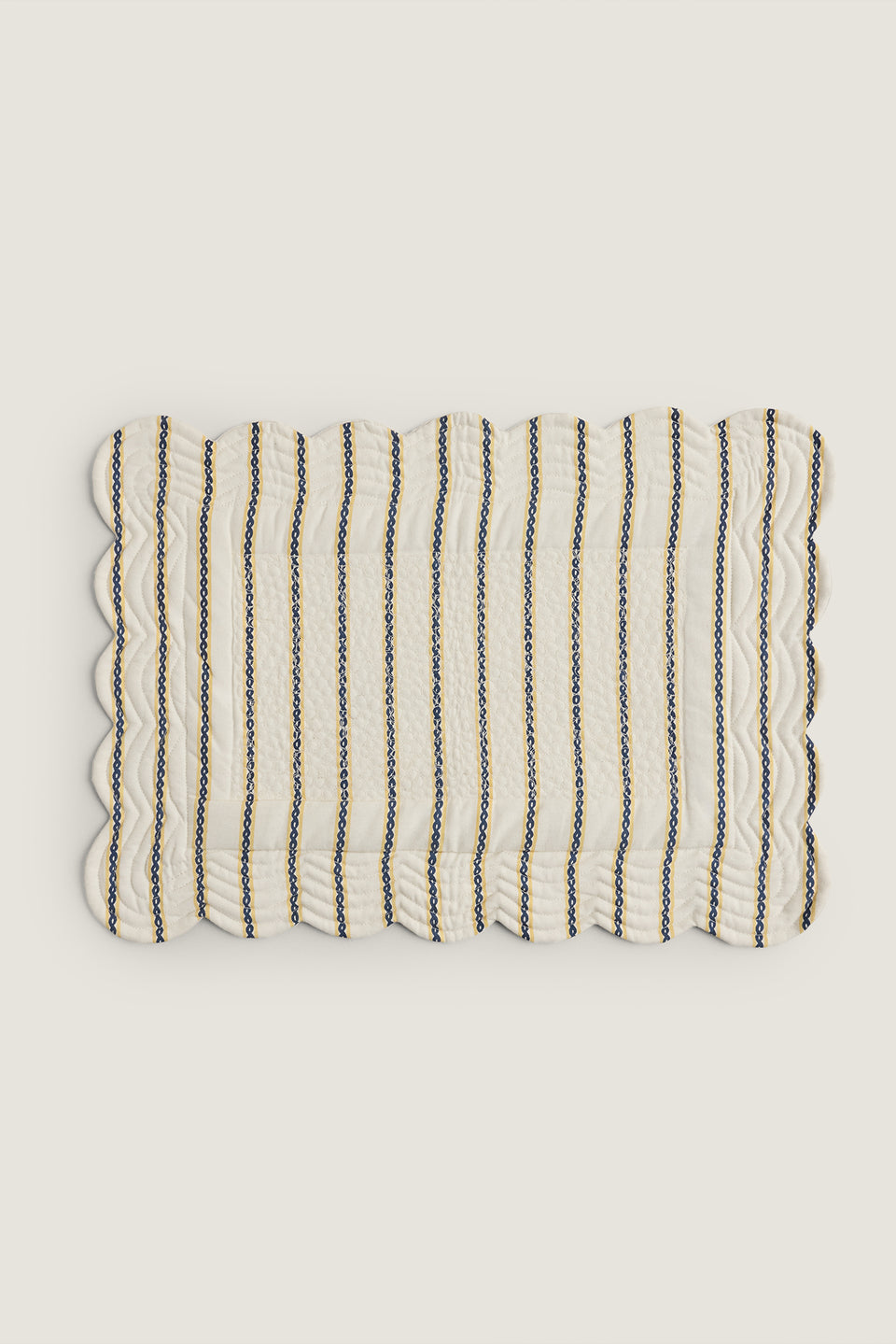 Embroidered linen placemat