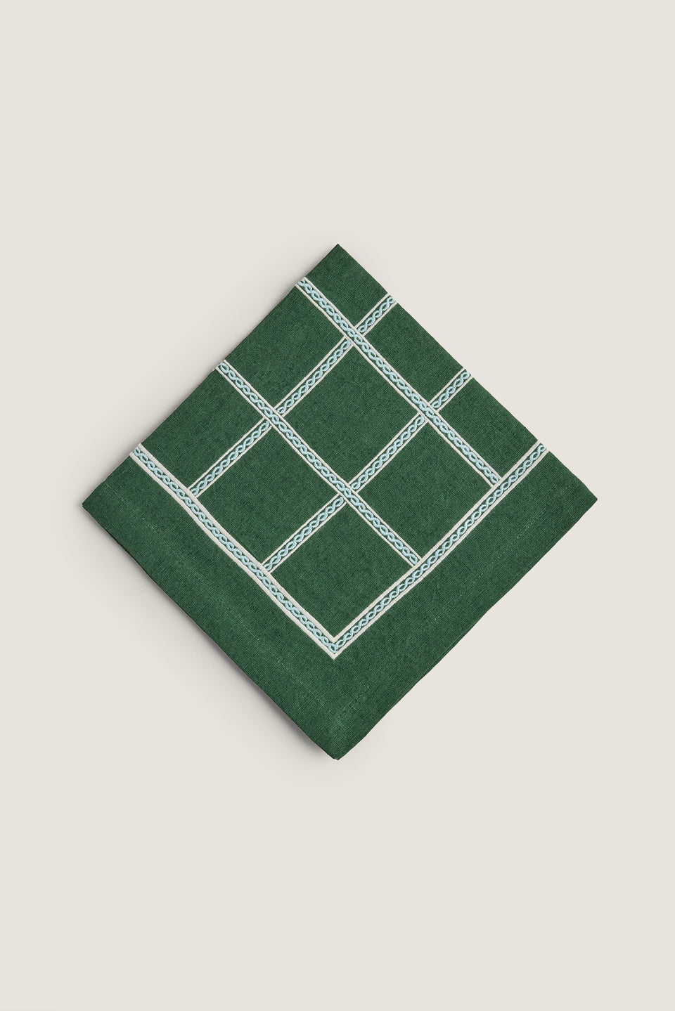 Serviette en lin brodée