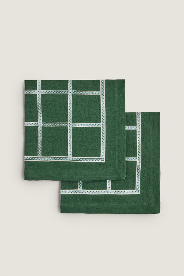 Embroidered linen napkin