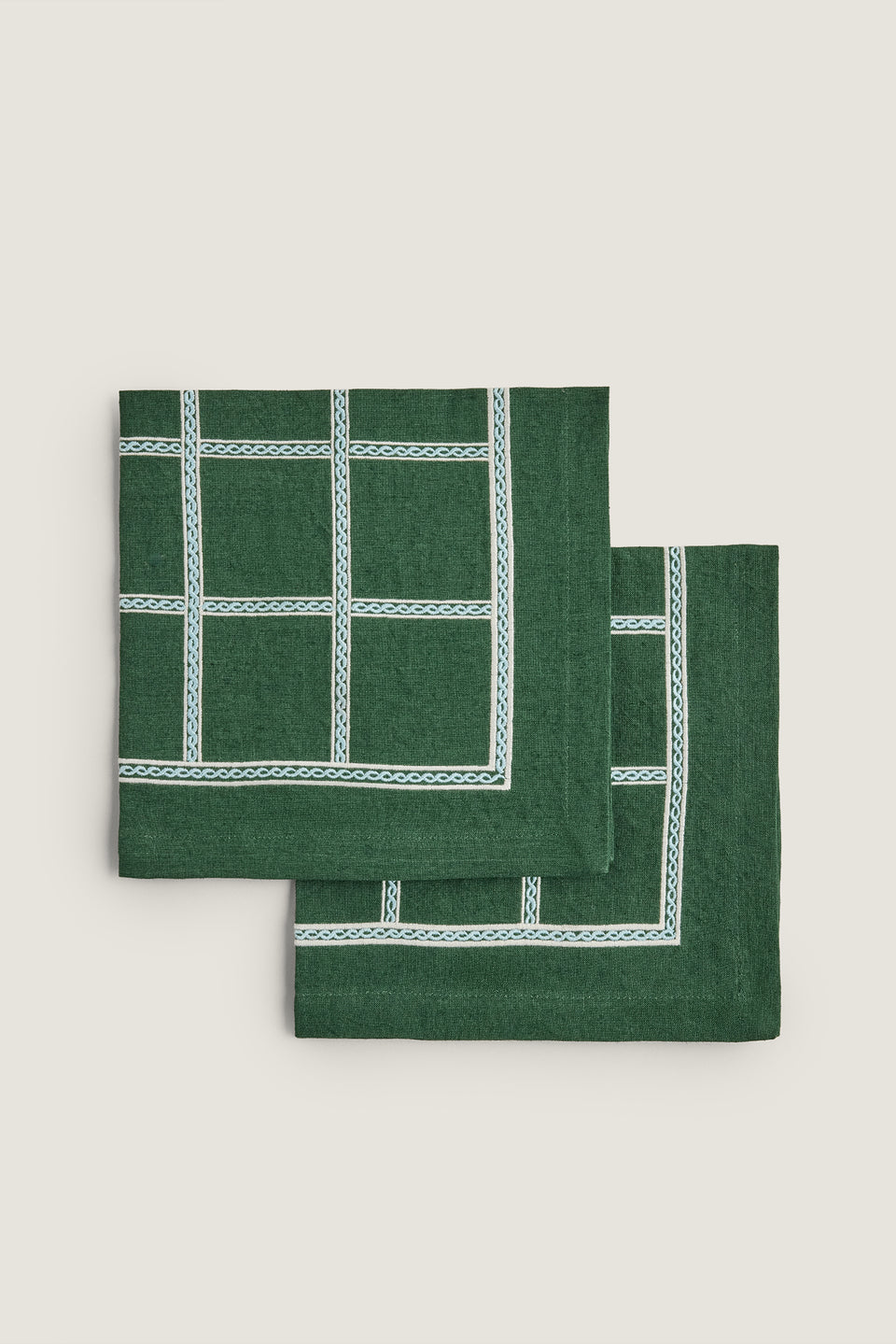 Serviette en lin brodée