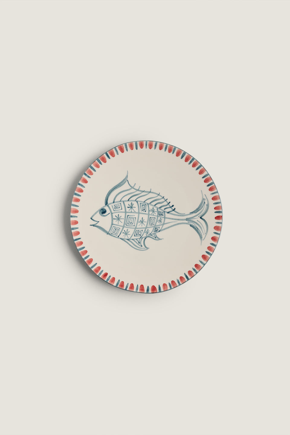 Assiette à dessert à motif poisson