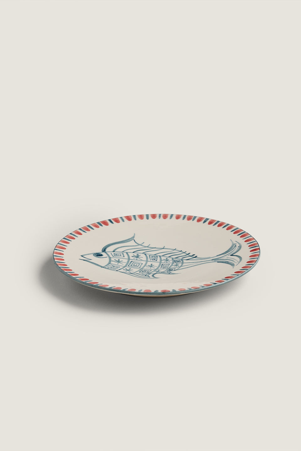 Assiette à dessert à motif poisson