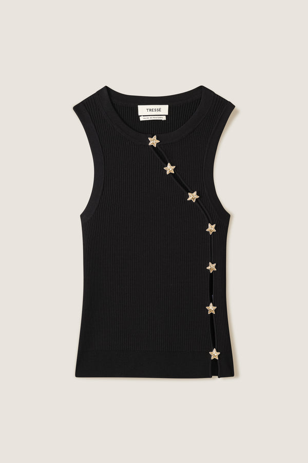 Top en maille à ouverture asymétrique