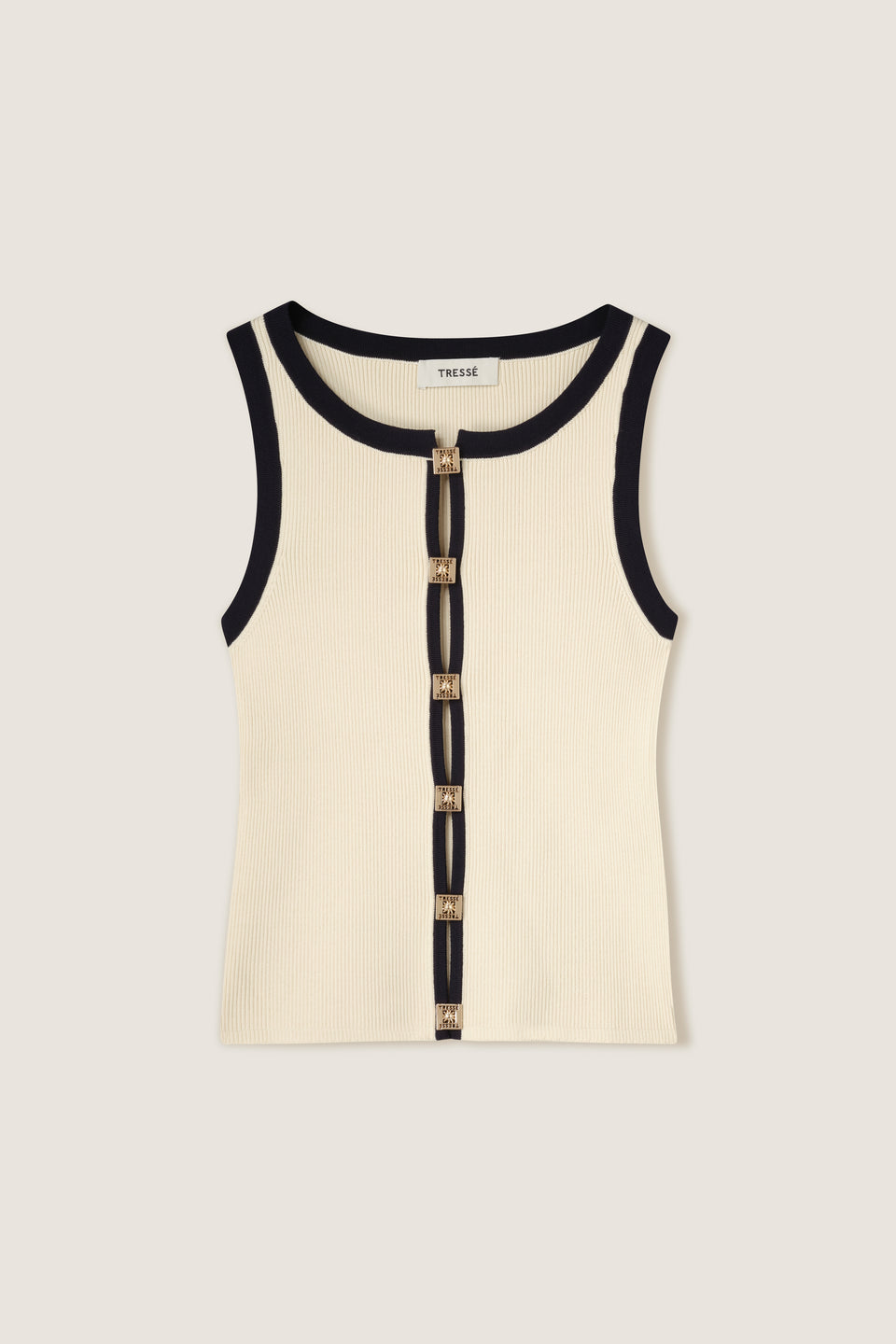 Top en maille bicolore