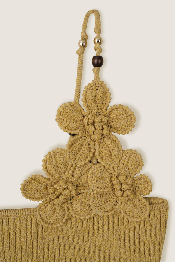 Top en maille à fleurs