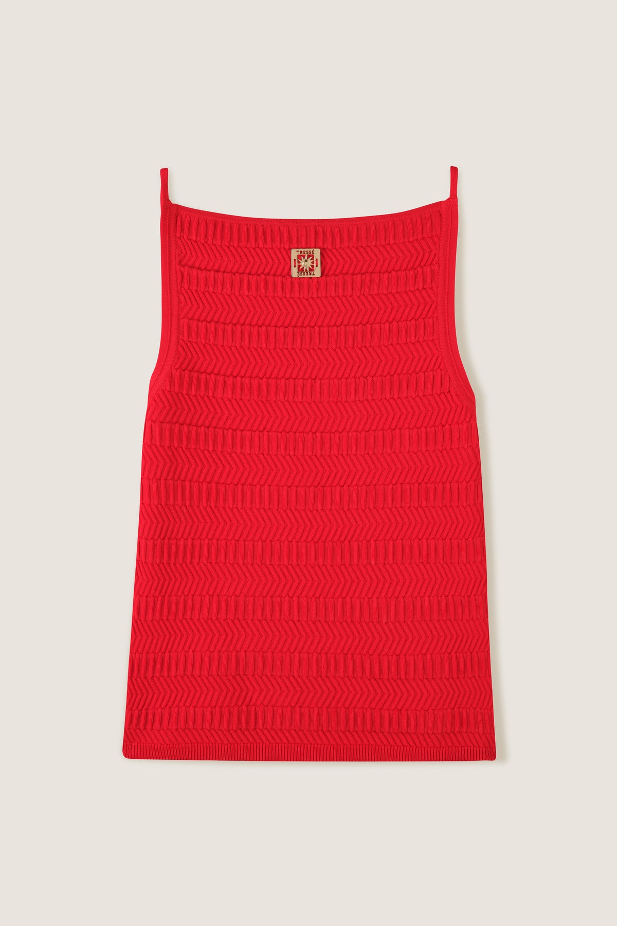 Stricktop mit quadratischem Golddetail