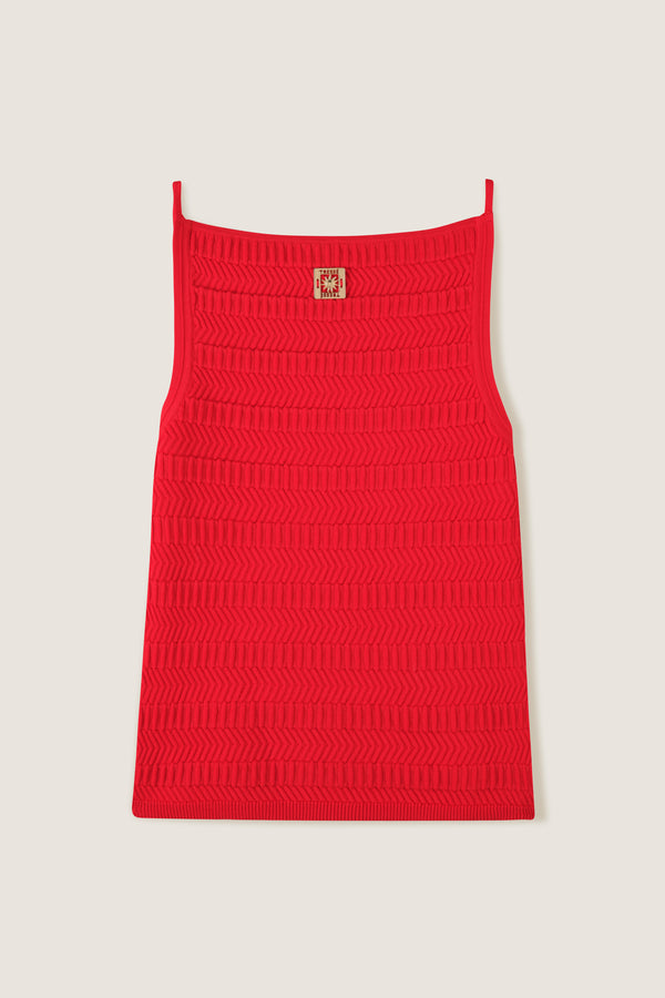 Top en maille à bijoux carré doré