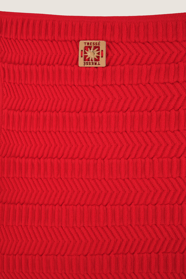 Top en maille à bijoux carré doré