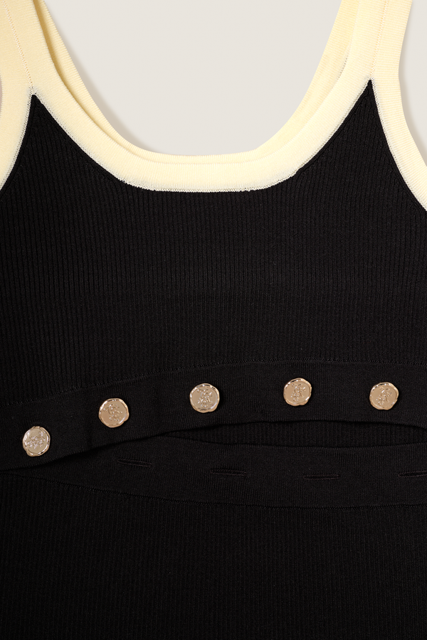 Button-front knit top