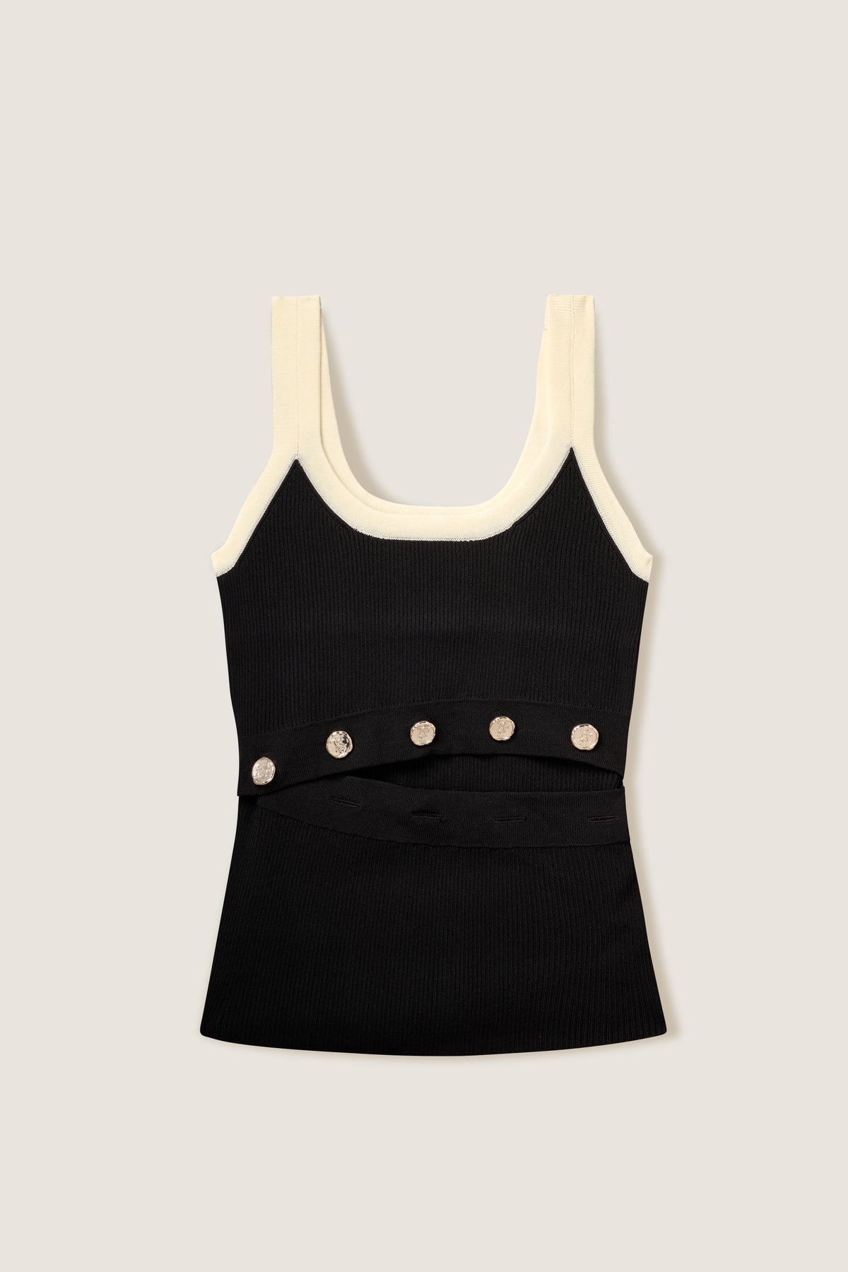Top en maille à boutons