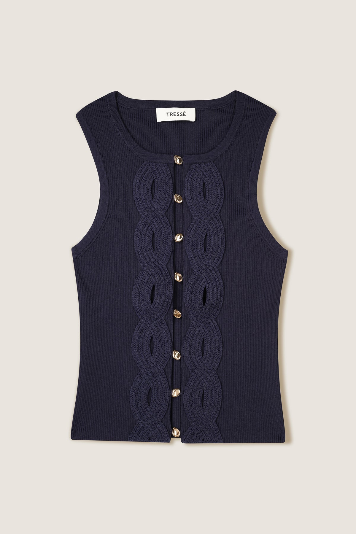 Knit top with front opening