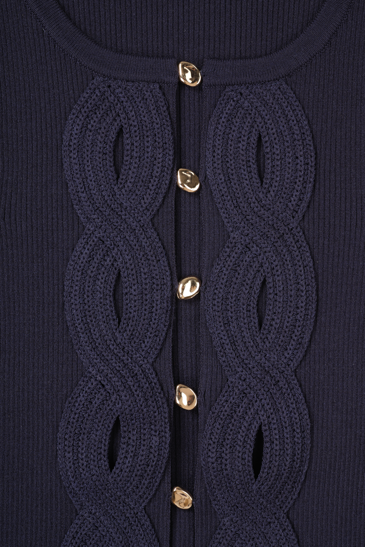 Knit top with front opening