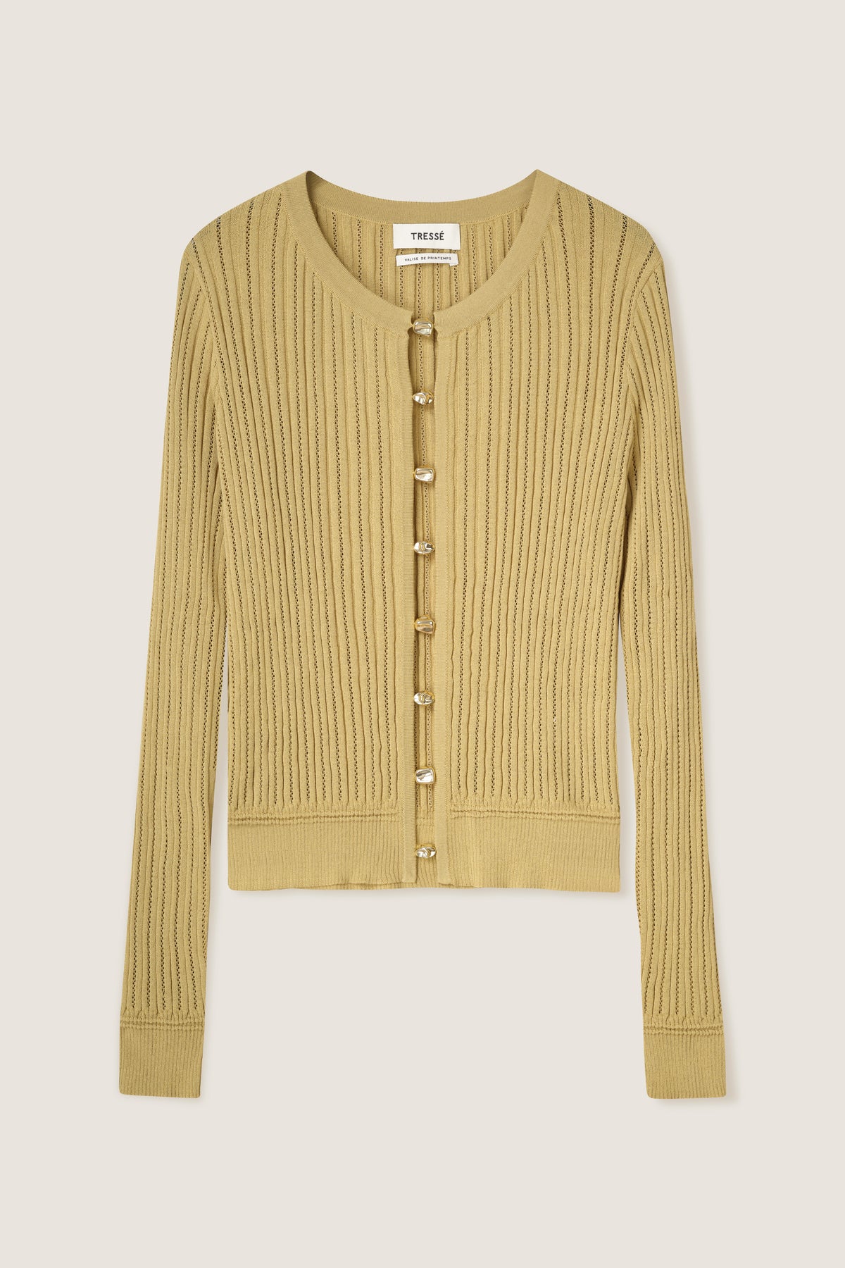 Top en maille à perles dorées