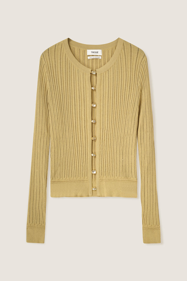 Top en maille à perles dorées