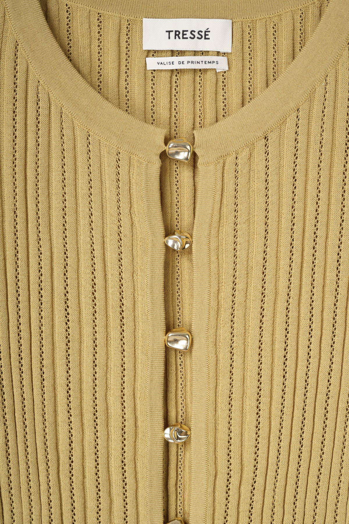 Top en maille à perles dorées