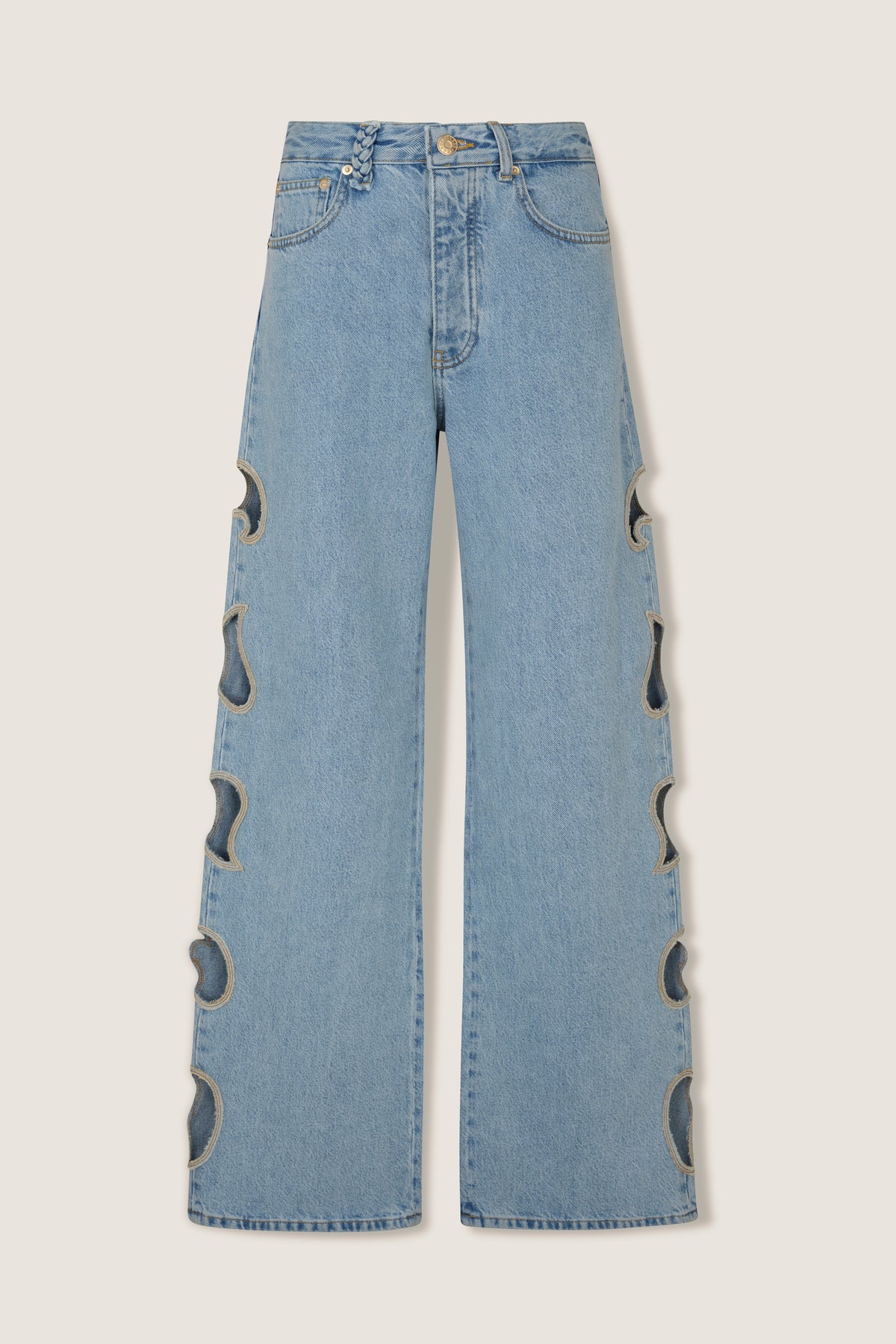 Paisley cutout denim