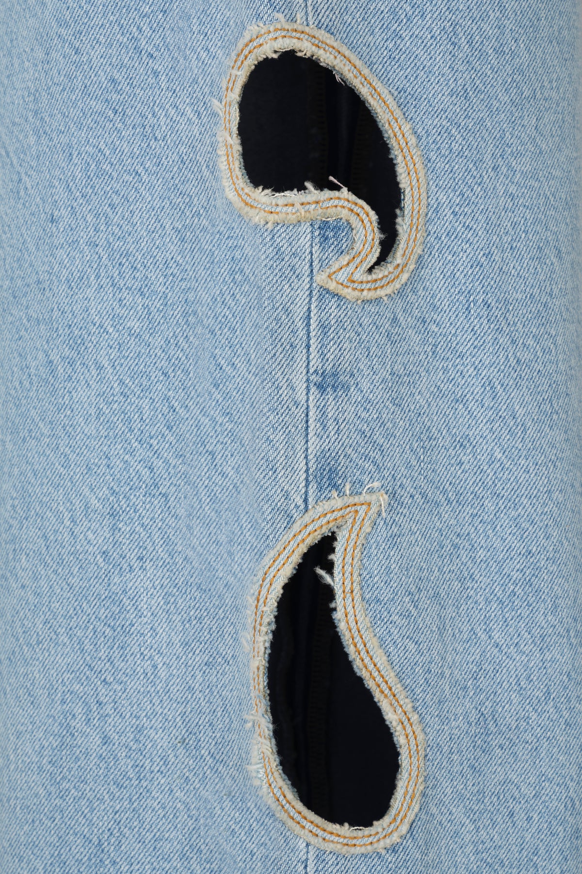 Paisley cutout denim