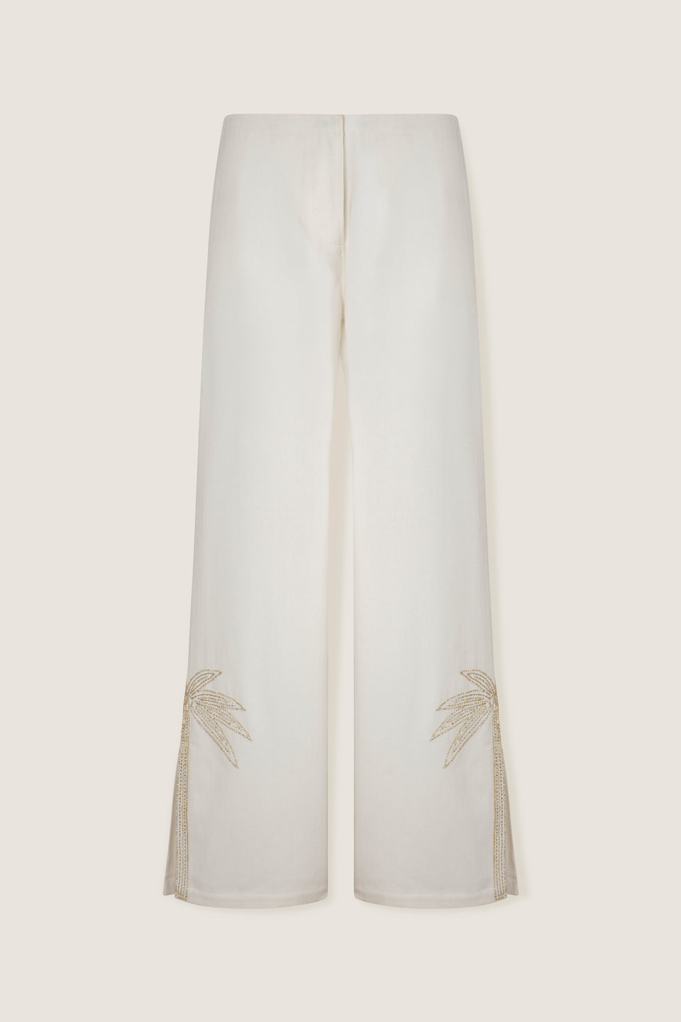 Pantalon à palmier brodé strass