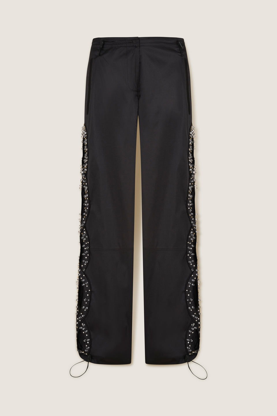Pantalon à tresses brodées de strass