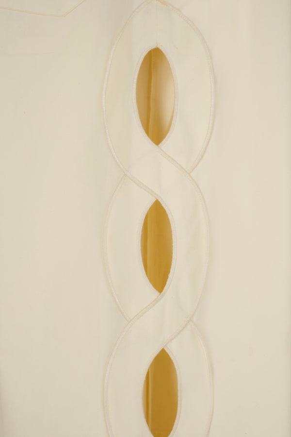 Pantalon écru tresse