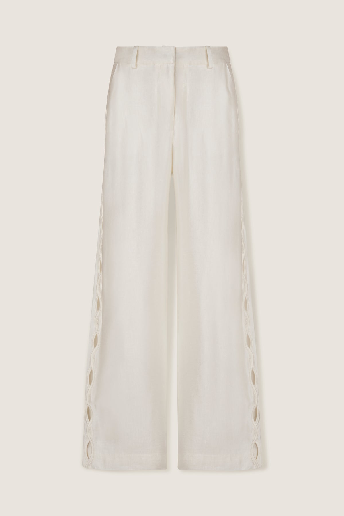 Satinierte Hose mit tresse-Öffnung
