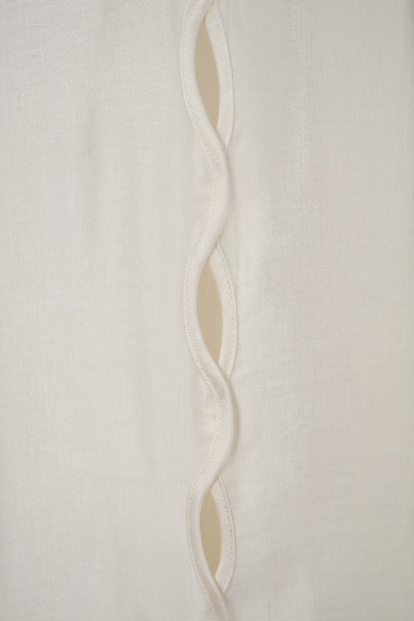 Satin trousers with braided opening