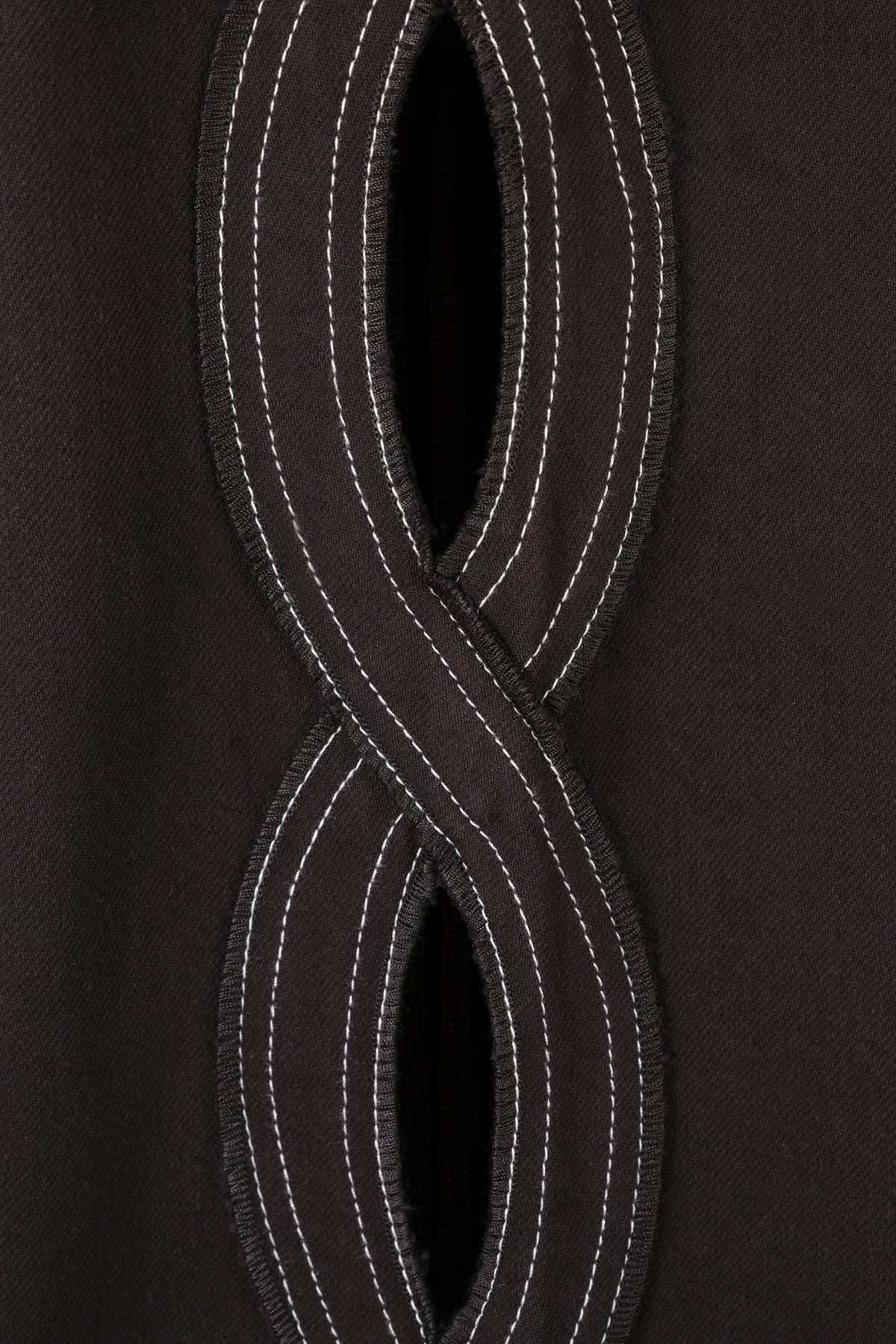 Denim with braided opening