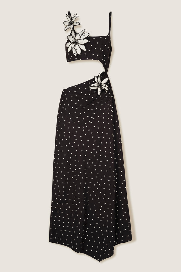 Robe longue à pois
