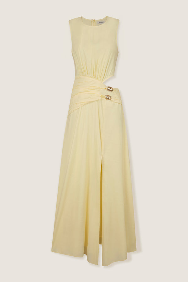 Robe longue à bijoux dorés