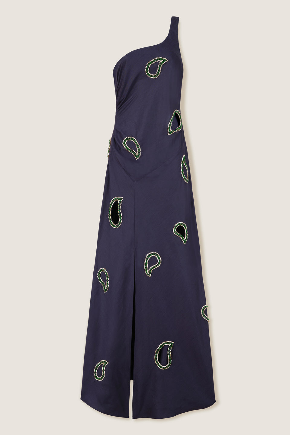 Robe longue à strass brodés