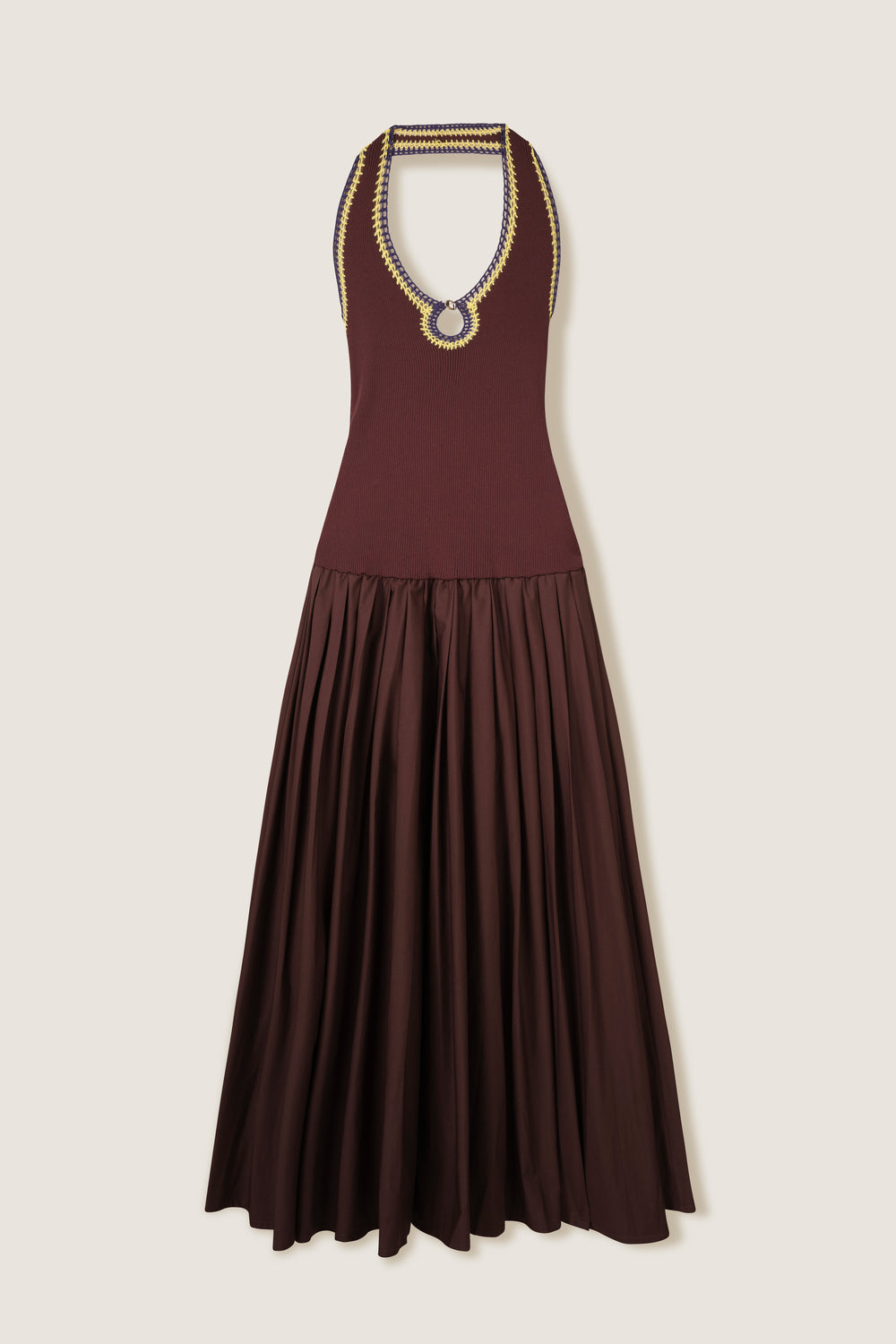 Robe longue en bi-matière