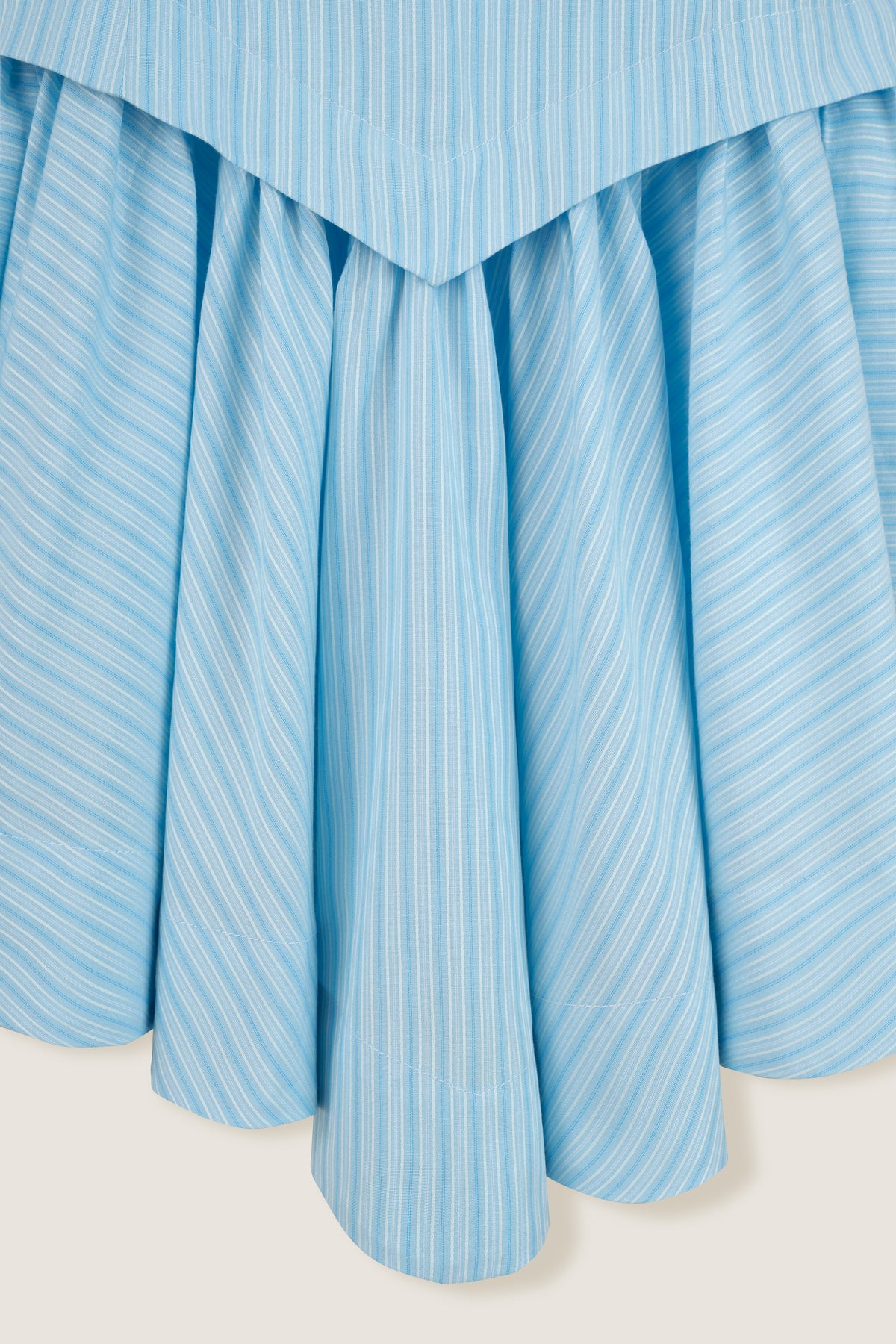 Striped short dress with pointed cutout