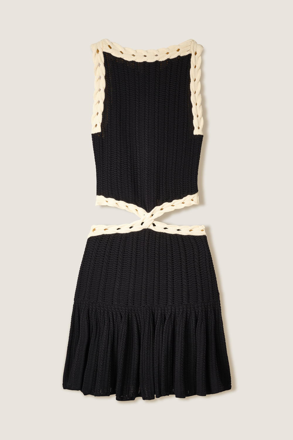 Short two-tone knit dress