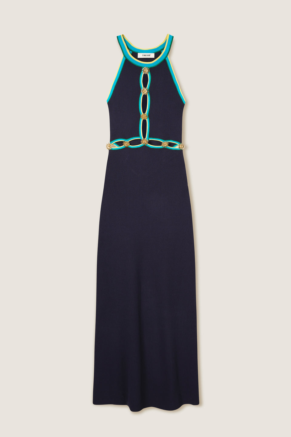 Robe en maille tricolore