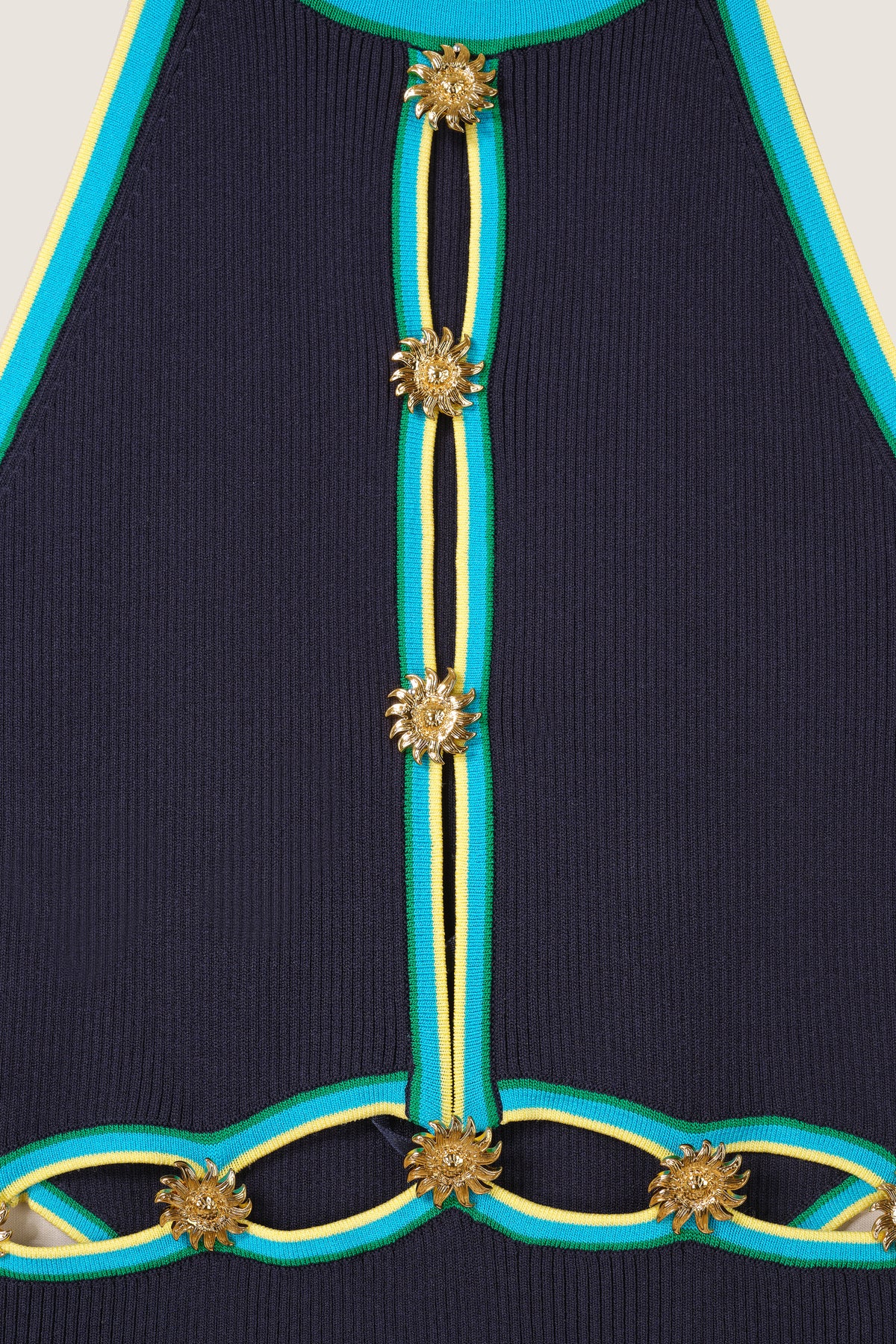 Vestido de punto tricolor