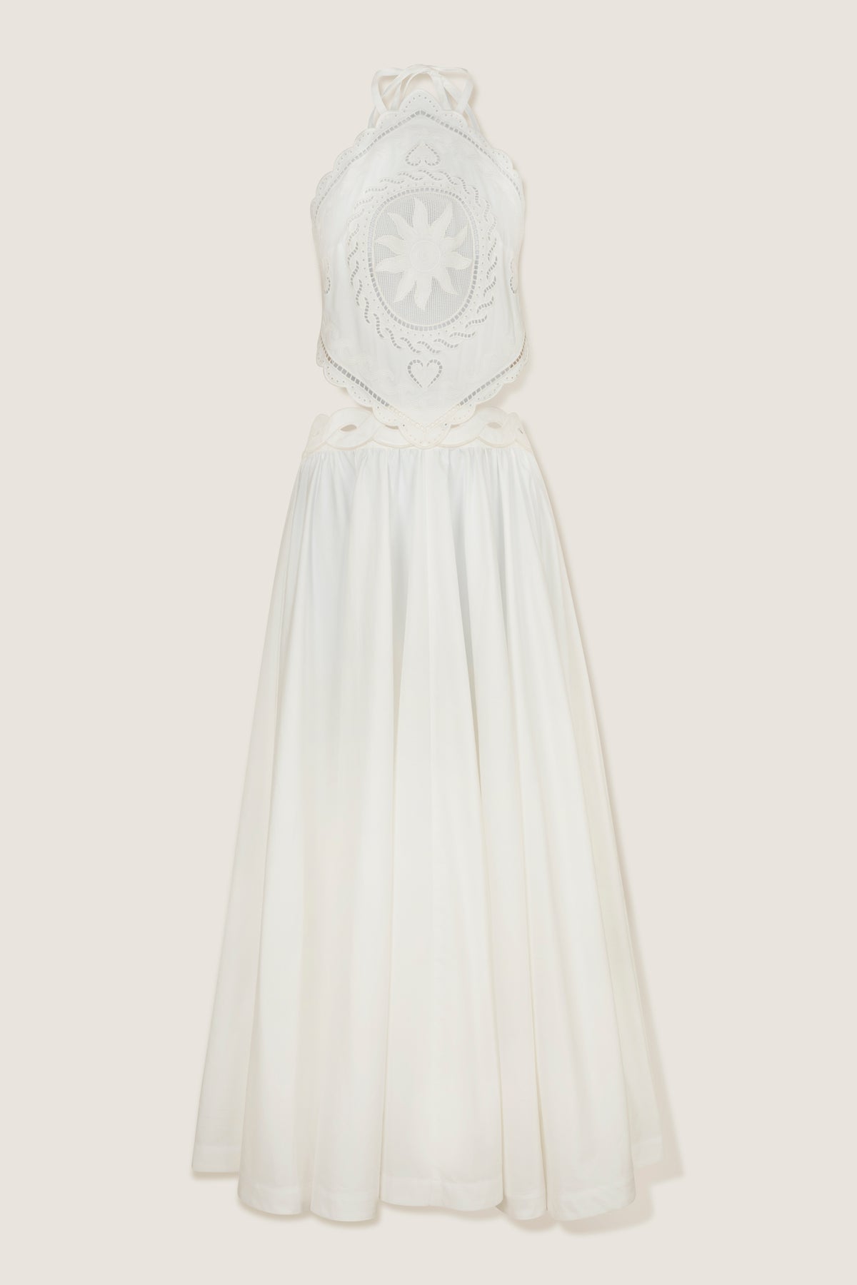 Vestido largo de bordado inglés