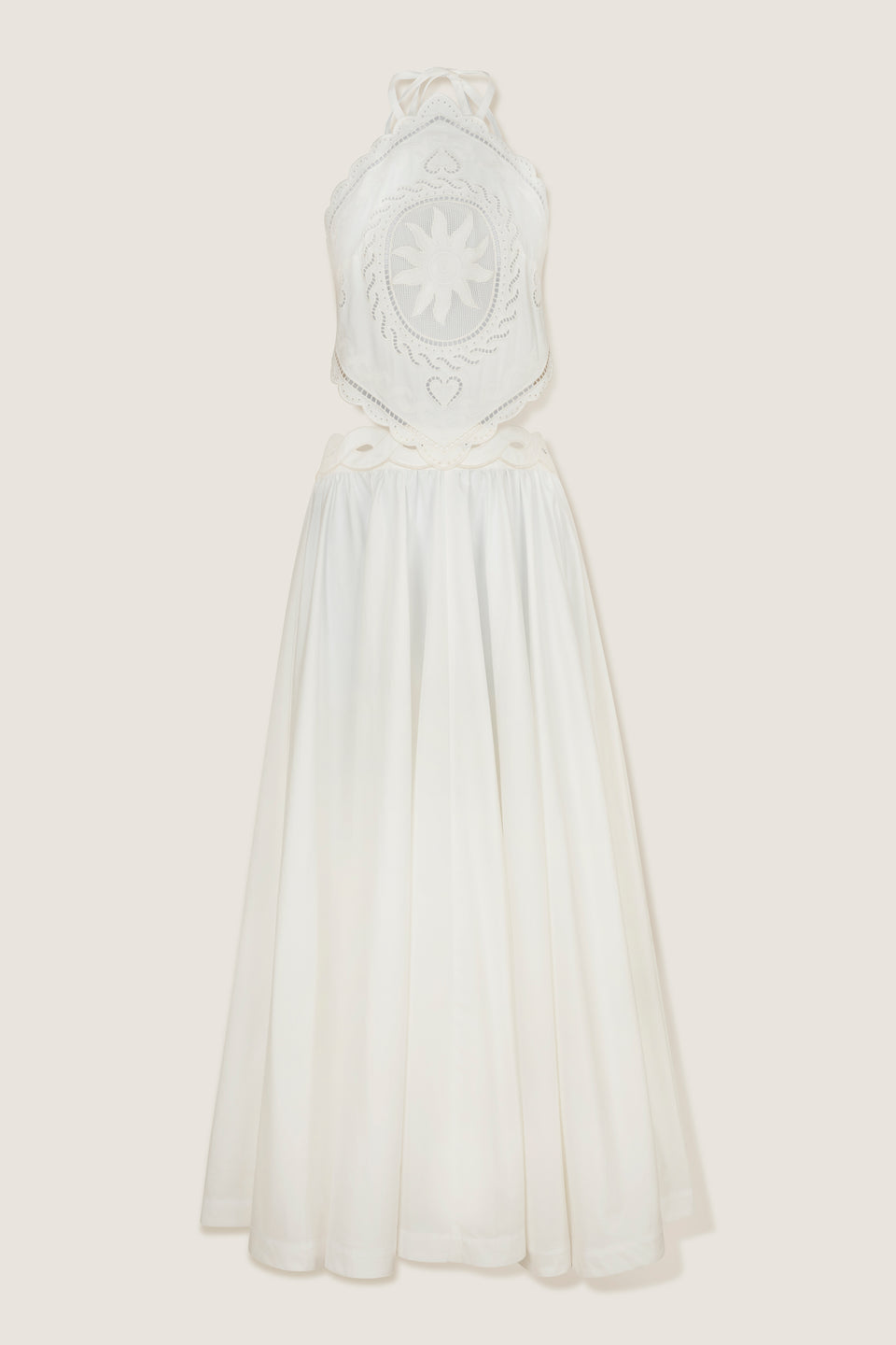 Robe longue en broderie anglaise