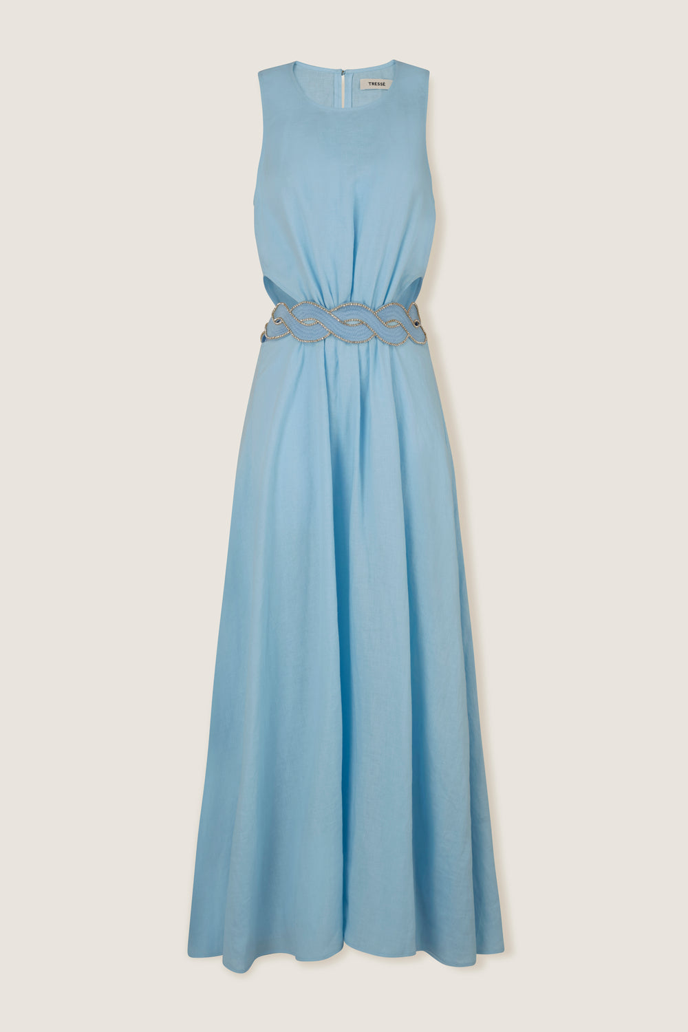 Robe à ceinture tresse brodée de strass