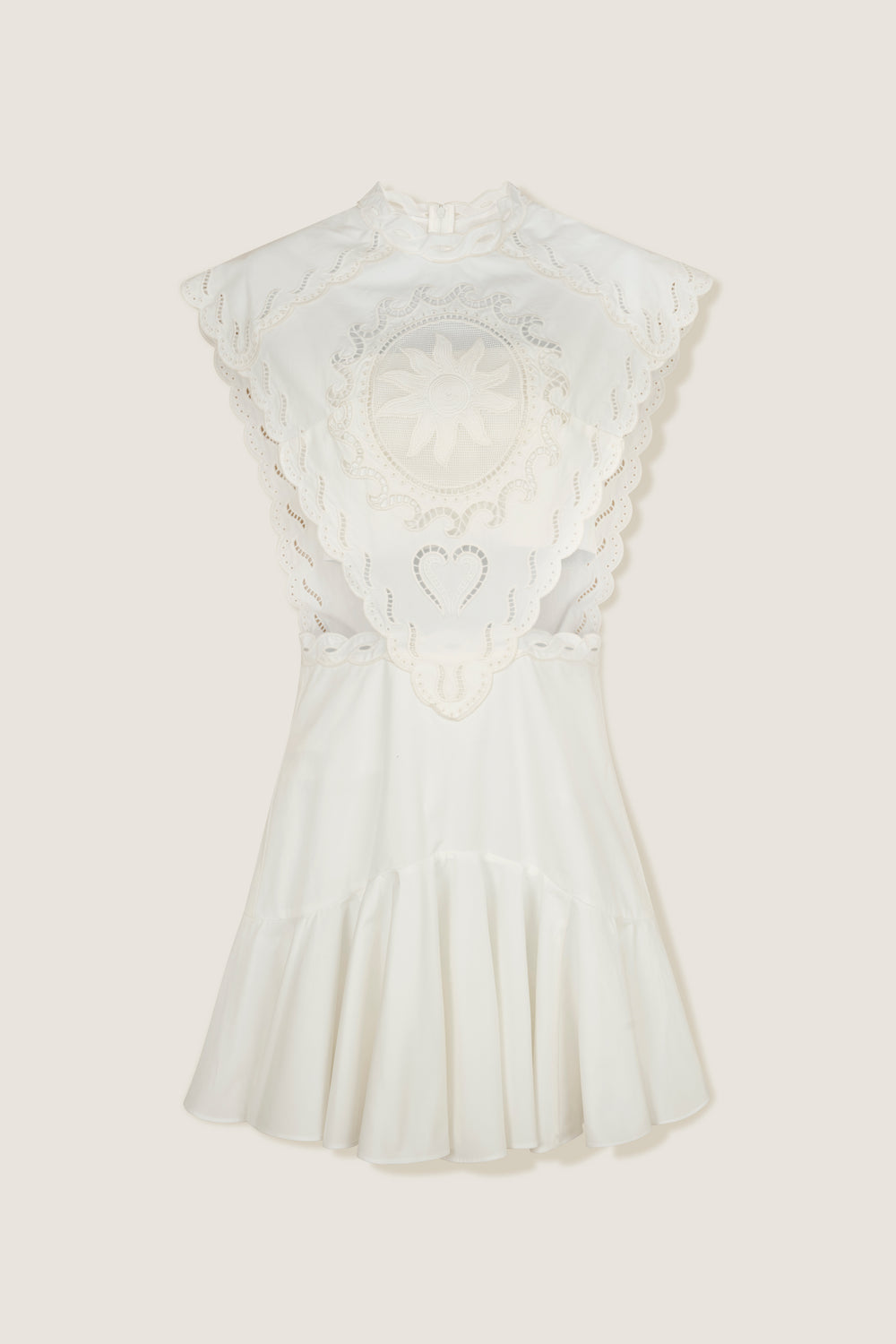 Robe courte en broderie anglaise