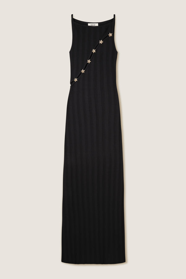 Robe en maille à ouverture asymétrique