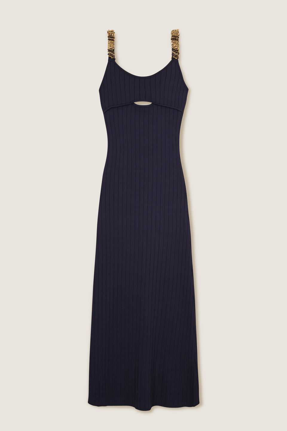 Robe longue en maille dos nu